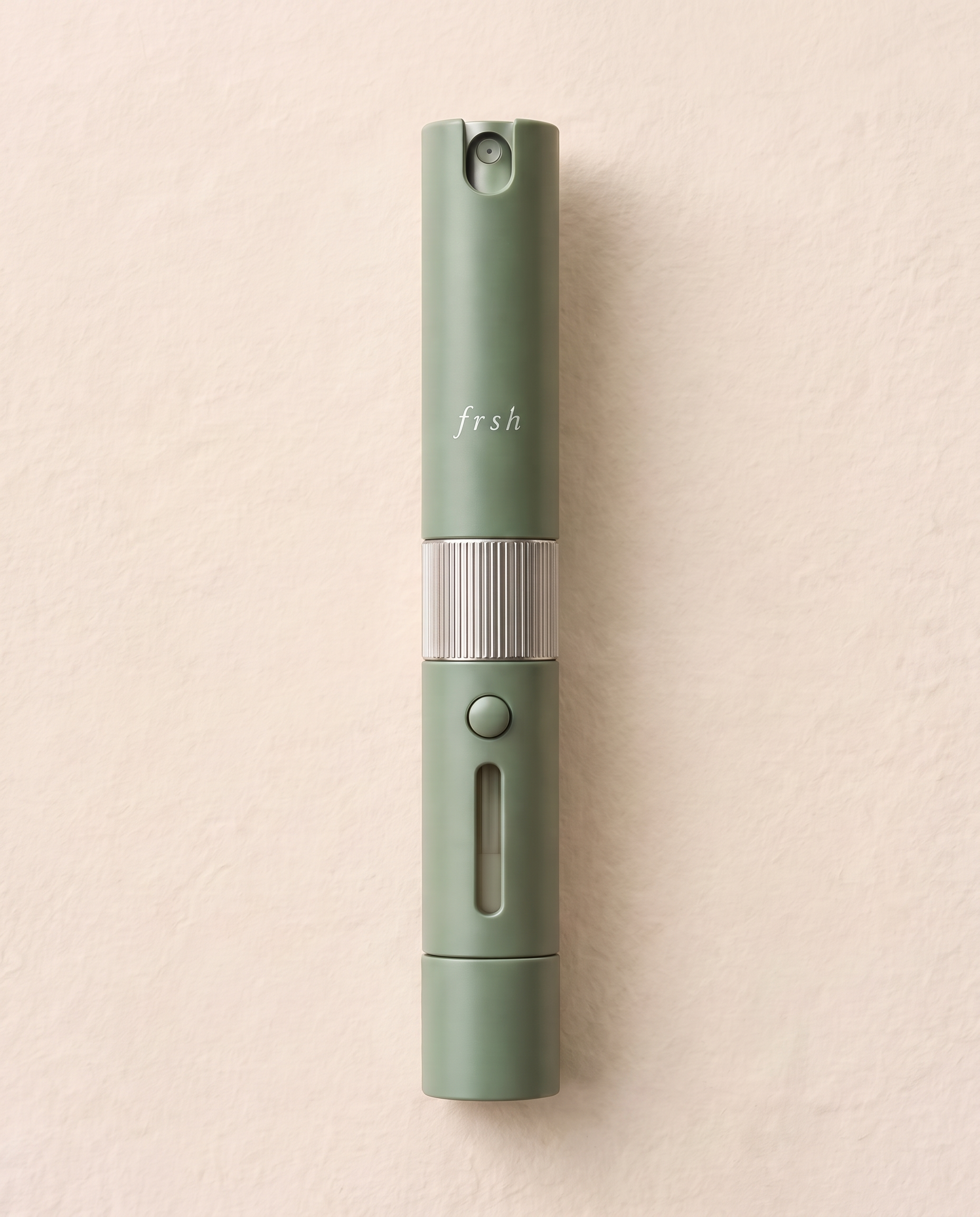 Assembled sage frsh modular breath spray and lip balm with a silver reusable collar